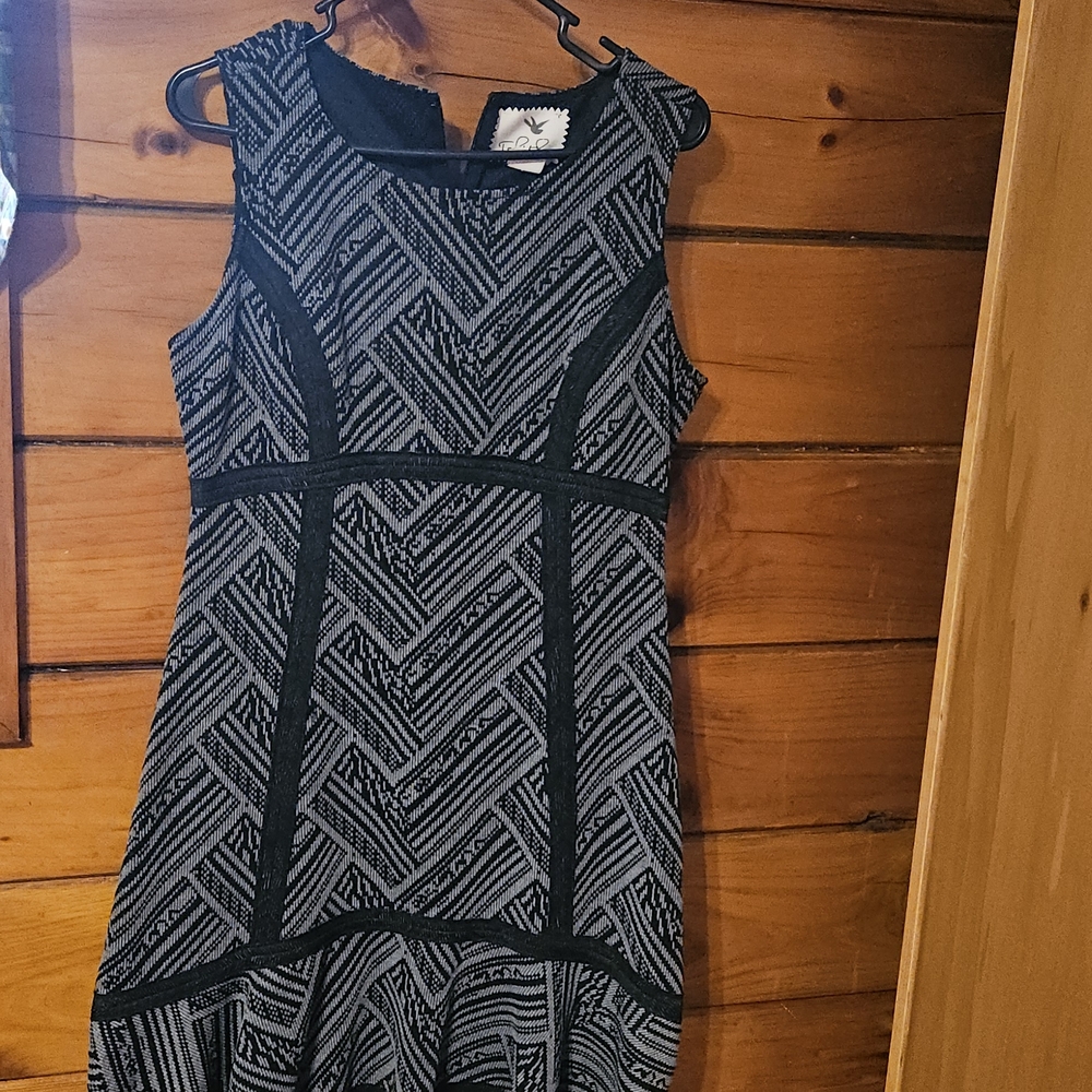 Adore Black and Gray Patterned Women's Dress